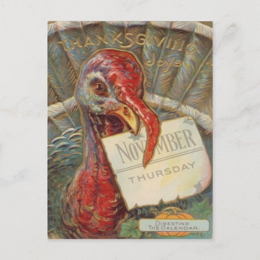Kalkoen Eet November Kalender Briefkaart (Voorkant)
