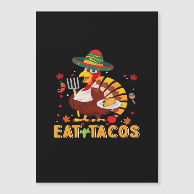 Kalkoen Eet Tacos Grappige Mexicaanse Thanksgiving (Voorkant)