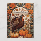  kalkoen en pompoenen Happy Thanksgiving Briefkaart (Voorkant)
