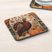  kalkoen en pompoenen herfst bier onderzetter (Linkerzijde)