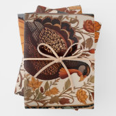 kalkoen en pompoenen herfst inpakpapier vel (In situ)