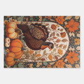 kalkoen en pompoenen herfst inpakpapier vel (Voorkant)