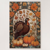  kalkoen en pompoenen herfst legpuzzel (Verticaal)