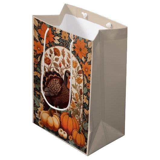  kalkoen en pompoenen herfst medium cadeauzakje (Voorkant Gekanteld)