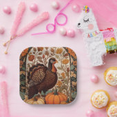 kalkoen en pompoenen herfst papieren bordje (Feest)