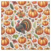 Kalkoen en pompoenpatroon stof (Close Up)