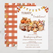 Kalkoen en touchdown Thanksgiving-diner Kaart (Voorkant / Achterkant)