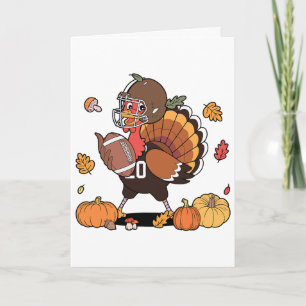 Kalkoen en touchdown Thanksgiving Voetbal Mannen V Kaart