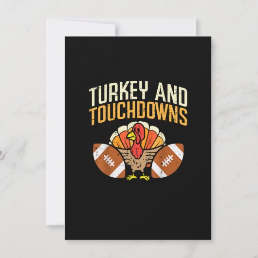 Kalkoen en touchdowns American Football Thanksgivi Kaart (Voorkant)