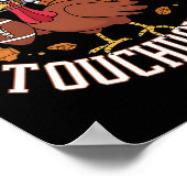 Kalkoen en touchdowns grappig Thanksgiving voetbal Poster (Hoek)
