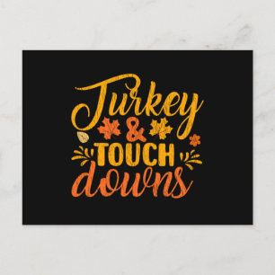 Kalkoen en touchdowns Grappige Thanksgiving voetba Briefkaart