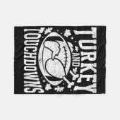 Kalkoen en touchdowns grappige thanksgiving voetba fleece deken (Voorkant (Horizontaal))