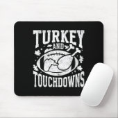 Kalkoen en touchdowns grappige Thanksgiving voetba Muismat (Met muis)
