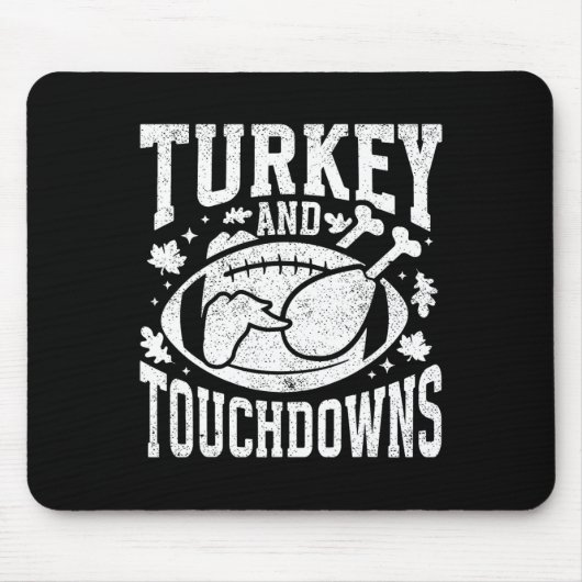 Kalkoen en touchdowns grappige Thanksgiving voetba Muismat (Voorkant)