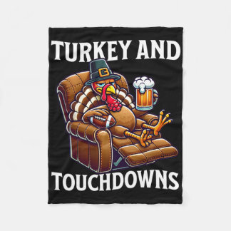 Kalkoen en touchdowns Thanksgiving voetbal papa Fu Fleece Deken
