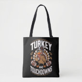 Kalkoen en touchdowns Thanksgiving voetbal Tote Bag (Voorkant)