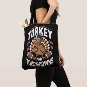 Kalkoen en touchdowns Thanksgiving voetbal Tote Bag