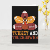 Kalkoen en touchdowns Thanksgiving voetll kinderen Kaart (Gele Bloem)