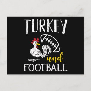 Kalkoen en Voetbal Grappige Thanksgiving Speldag Briefkaart