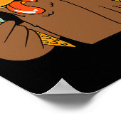 Kalkoen Eten Ice Cream Thanksgiving Dag Funny Fal Poster (Hoek)