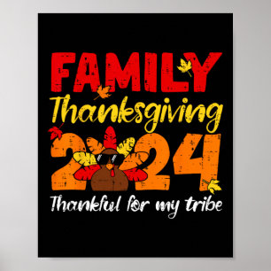 Kalkoen Familie Thanksgiving Dankbaar Voor Mijn St Poster