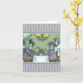 KALKOEN FIJN DINEREN, THANKSGIVING VOgel HUMOR Lee Kaart (Gele Bloem)