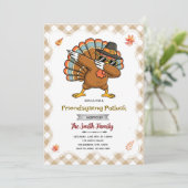 Kalkoen Friendsgiving feest uitnodiging (Staand voorkant)