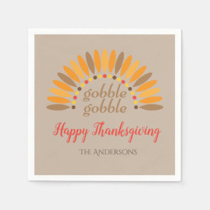 Kalkoen Gelukkig Thanksgiving Papieren Servetten