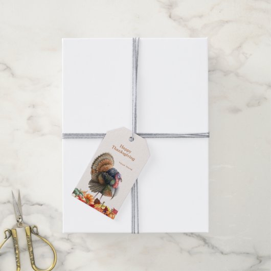 Kalkoen Geschenklabel Thanksgiving Cadeaulabel (Met Touw)