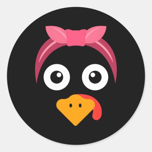 kalkoen gezicht k hoofdband running pelgrim trot B Ronde Sticker (Voorkant)