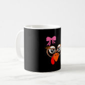 kalkoen gezicht wimpers luipaard glazen grappig koffiemok (Voorkant links)