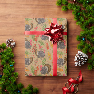 Kalkoen Gobbler In Het Bos Patroon Cadeaupapier