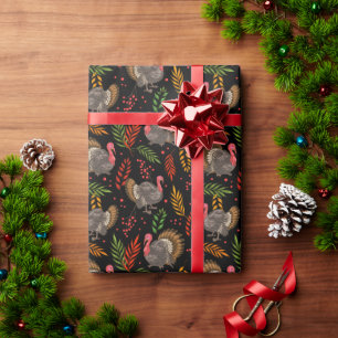 Kalkoen Gobbler In Het Bos Patroon Cadeaupapier