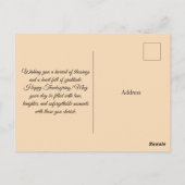 Kalkoen Grens voor Thanksgiving Briefkaart (Achterkant)