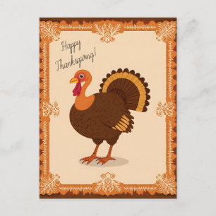 Kalkoen Grens voor Thanksgiving Briefkaart