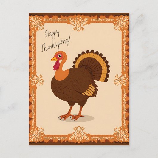 Kalkoen Grens voor Thanksgiving Briefkaart (Voorkant)