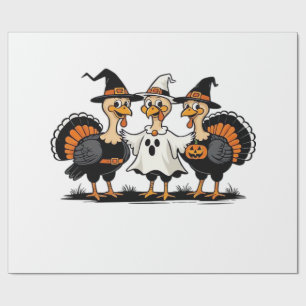 Kalkoen Halloween Boo, Thanksgiving Kalkoen, Griez Cadeaupapier