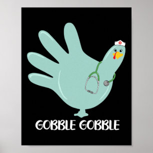 Kalkoen Handschoenen Gokkel Dankbare Verpleegster Poster