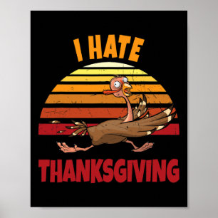 Kalkoen Herfst Pompoen Grappige Thanksgiving Dag Poster