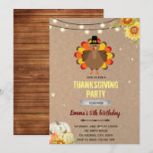 Kalkoen herfst thanksgiving uitnodiging (Voorkant / Achterkant)