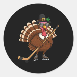 Kalkoen Hockey Thanksgiving Einde Kalkoen Schaatse Ronde Sticker