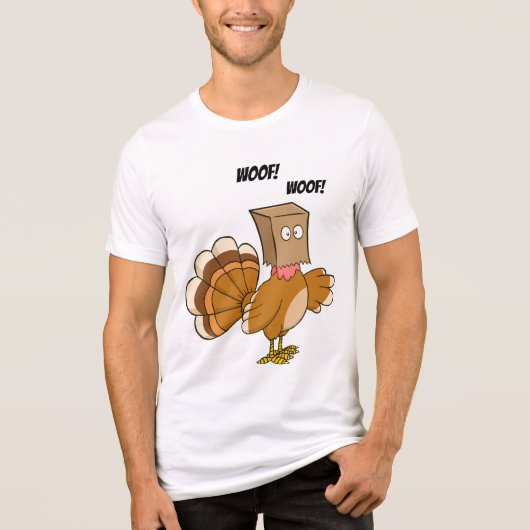 Kalkoen Hond Vermomming Cartoon | THANKSGIVING Tri-Blend Shirt (Voorkant)