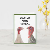 Kalkoen humor Thanksgiving Kaart (Gele Bloem)