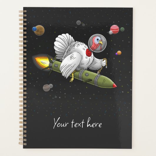 Kalkoen in de ruimte raket planner (Voorkant)