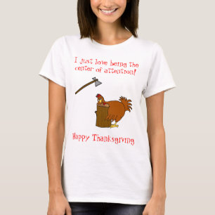 Kalkoen in het middelpunt met Thanksgiving T-shirt