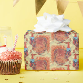 Kalkoen in het stro cadeaupapier