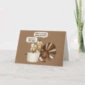 Kalkoen in whirlpool feestdagen kaart (Voorkant)