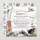 kalkoen jacht verjaardagsfeest uitnodiging (Voorkant / Achterkant)