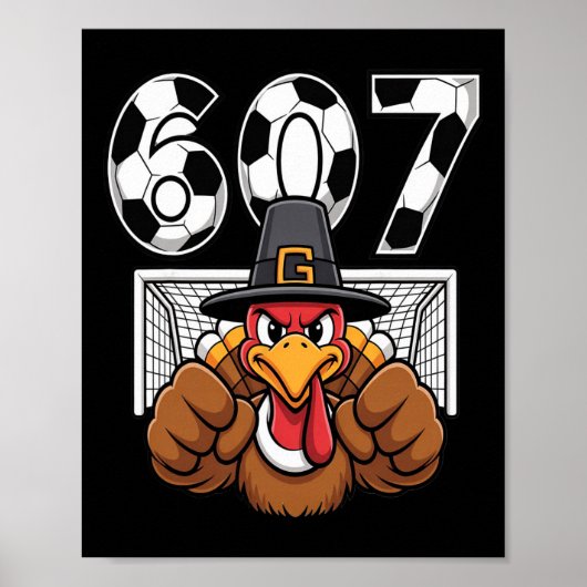 Kalkoen Keeper Voetbal 67 Zes Zeven Jongens Dankze Poster (Voorkant)