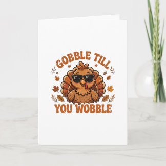 Kalkoen Kerstkaart met Grappige Thanksgiving Tekst Kaart
